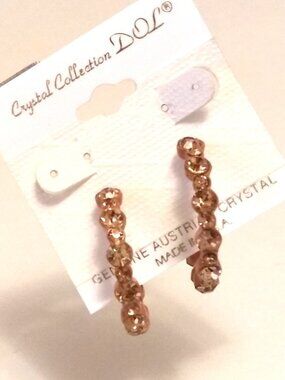 New Vintage Crystal Collection DOL Genuine Yellow Austrian Crystal Earrings